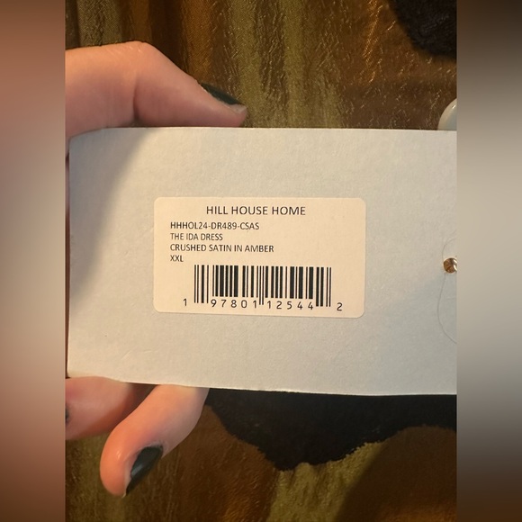 Hill House Ida Dress midi gold with black lace trim - Picture 8 of 9